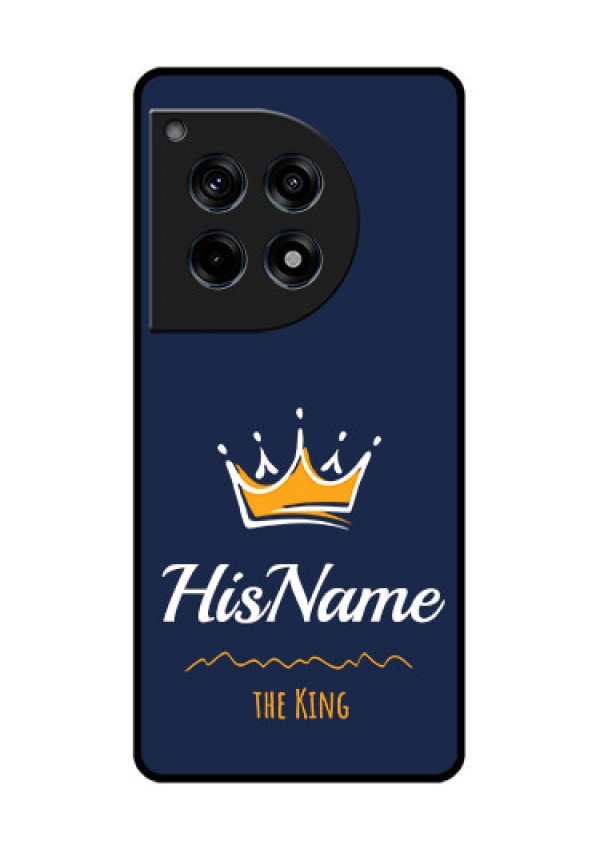 Oneplus 12R 5G Custom Glass Phone Case - King With Name Design