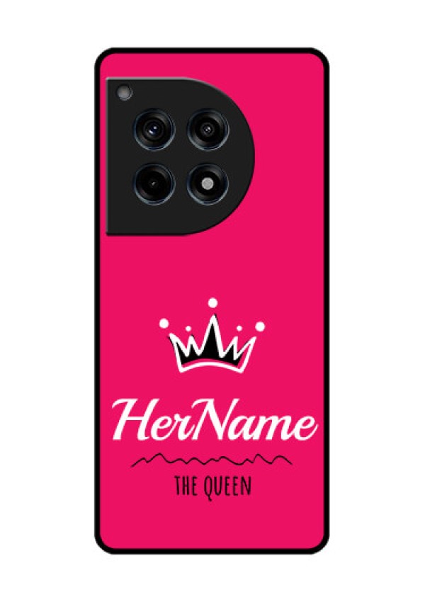 Oneplus 12R 5G Custom Glass Phone Case - Queen With Name Design