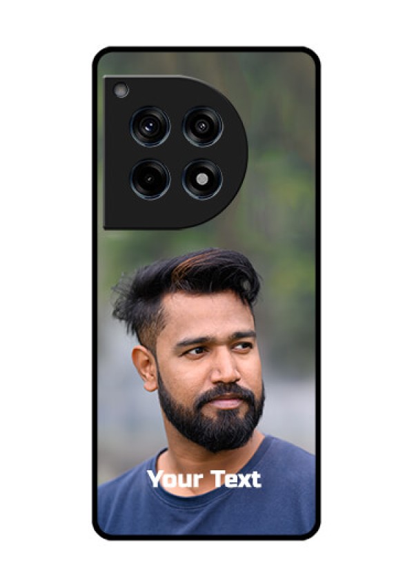 Oneplus 12R 5G Custom Glass Phone Case - Photo With Text Design