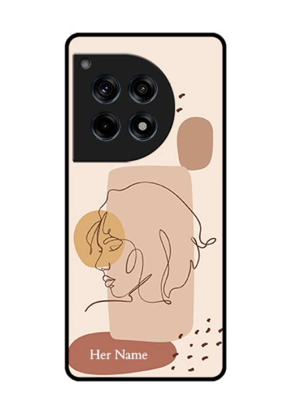 Oneplus 12R 5G Custom Glass Phone Case - Calm Woman Line Art Design