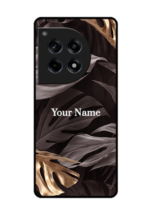 Oneplus 12R 5G Custom Glass Phone Case - Wild Leaves Digital Paint Design