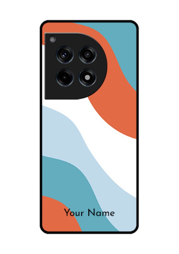 Oneplus 12R 5G Custom Glass Phone Case - Coloured Waves Design