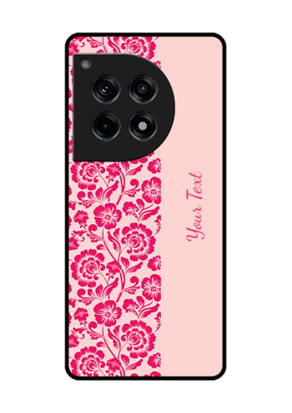 Oneplus 12R 5G Custom Glass Phone Case - Attractive Floral Pattern Design
