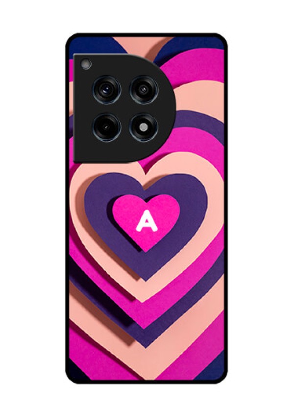 Oneplus 12R 5G Custom Glass Phone Case - Cute Heart Pattern Design