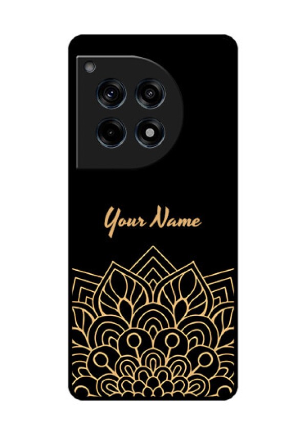 Oneplus 12R 5G Custom Glass Phone Case - Golden Mandala Design