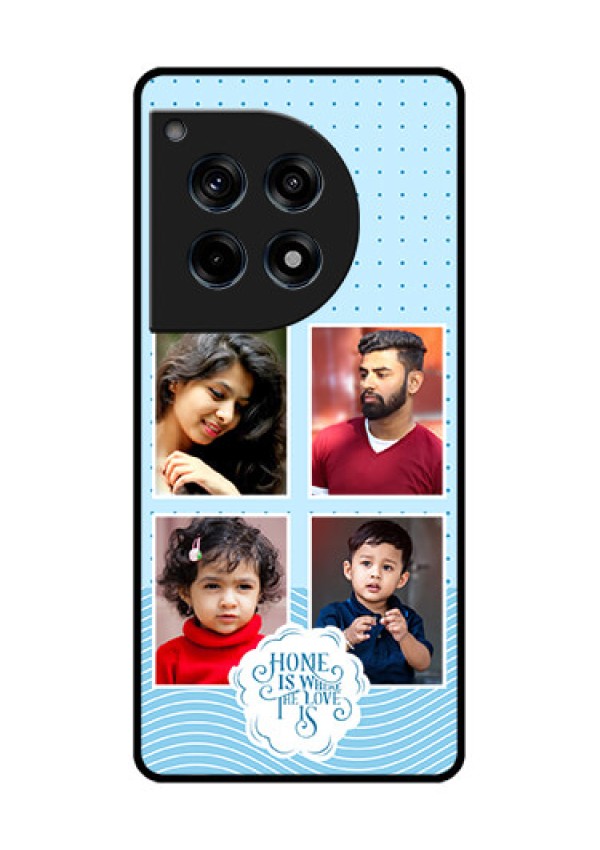 Oneplus 12R 5G Custom Glass Phone Case - Cute Love Quote With 4 Pic Upload Design