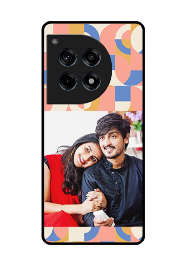 Oneplus 12R 5G Custom Glass Phone Case - Semi - Circle Maze Pattern Design