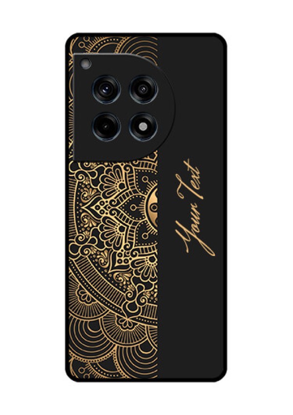 Oneplus 12R 5G Custom Glass Phone Case - Mandala Art With Custom Text Design