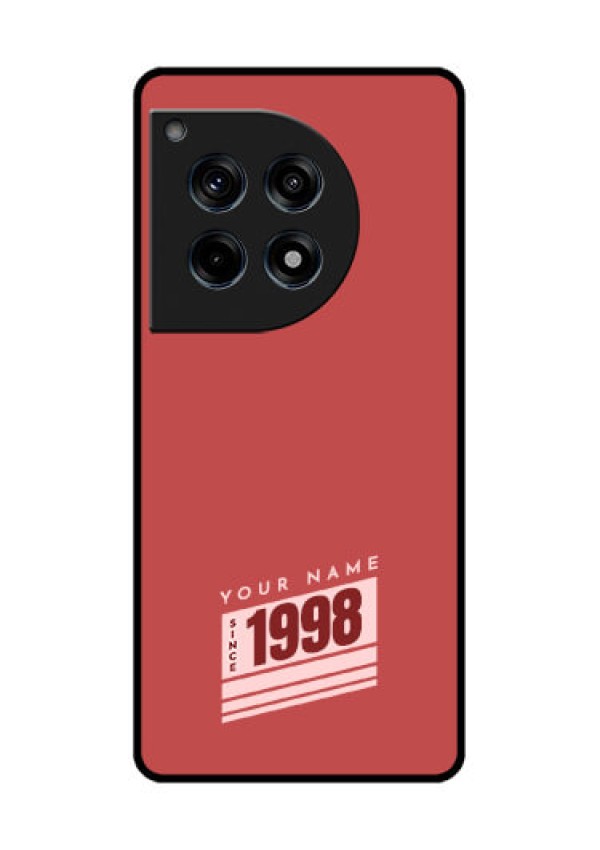 Oneplus 12R 5G Custom Glass Phone Case - Red Custom Year Of Birth Design