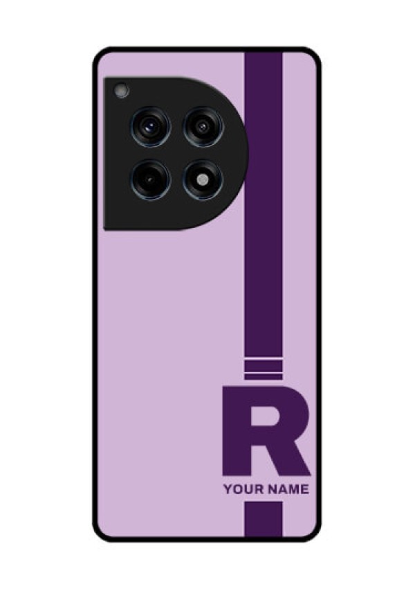 Oneplus 12R 5G Custom Glass Phone Case - Simple Dual Tone Stripe With Name Design