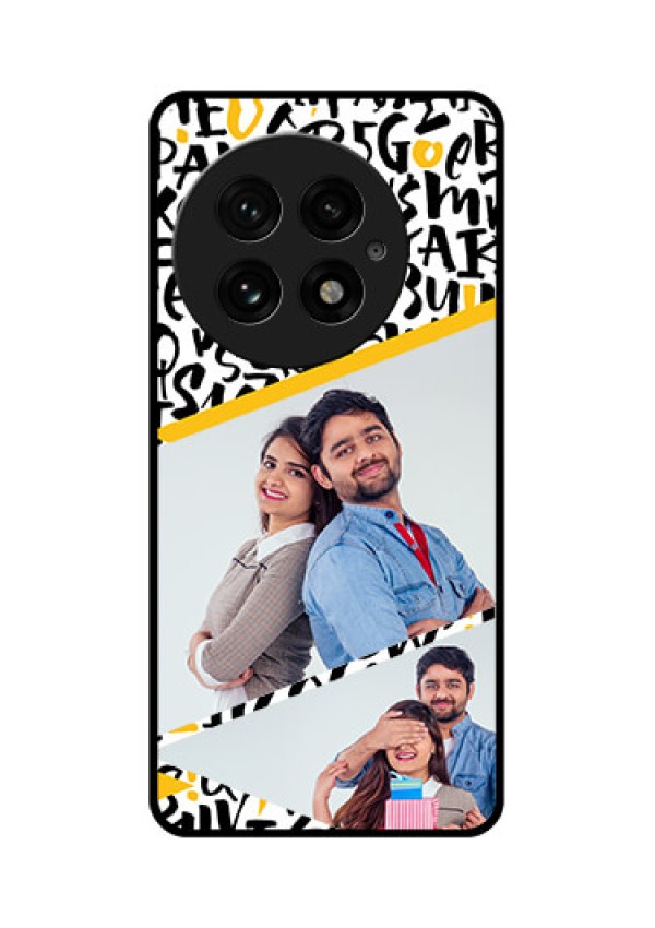 OnePlus 13 5G Custom Glass Phone CaseLetters Pattern Design