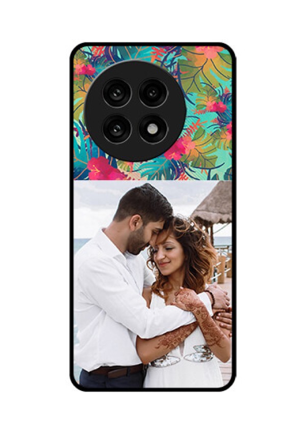 OnePlus 13R 5G Custom Glass Phone Case - Watercolor Floral Design
