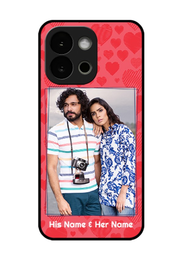 OnePlus 13s 5G Custom Glass Phone Case - With Red Heart Symbols Design