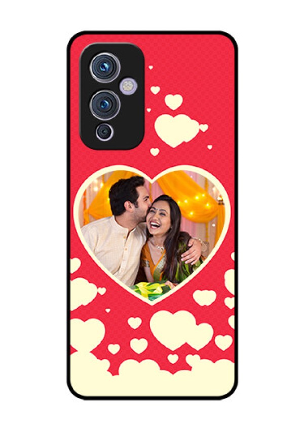 Oneplus 9 5G Custom Glass Mobile Case - Love Symbols Phone Cover Design