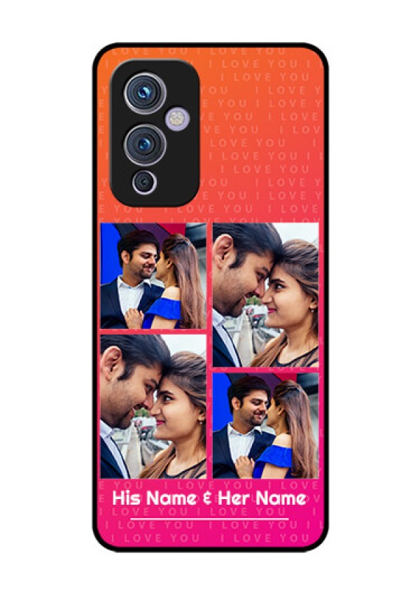 Oneplus 9 5G Custom Glass Phone Case - I Love You Pink Design