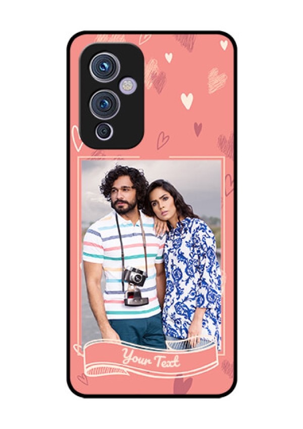 Oneplus 9 5G Custom Glass Phone Case - Love doodle art Design