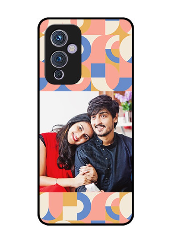 OnePlus 9 5G Photo Printing on Glass Case - Semi-circle Maze Pattern Design