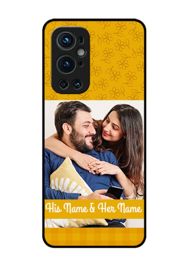 Oneplus 9 Pro 5G Custom Glass Mobile Case - Yellow Floral Design