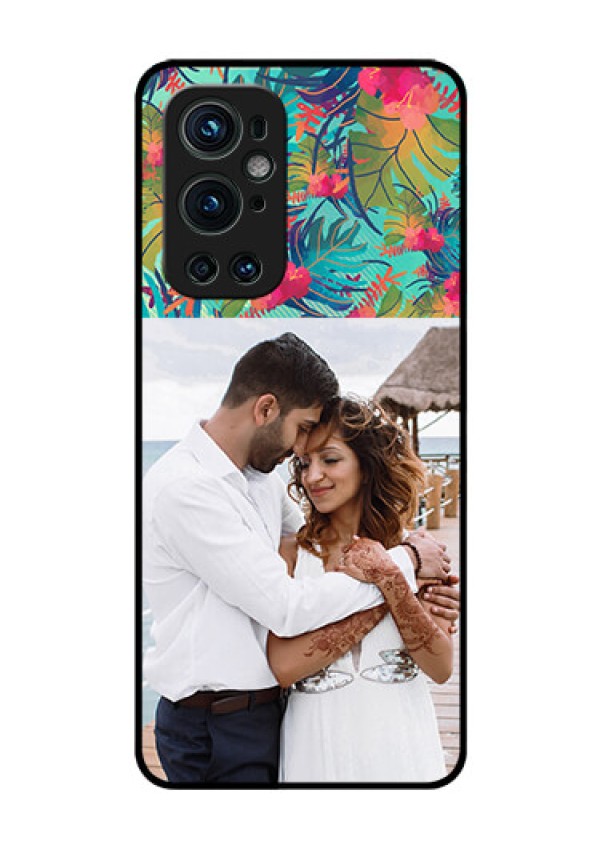Oneplus 9 Pro 5G Photo Printing on Glass Case - Watercolor Floral Design