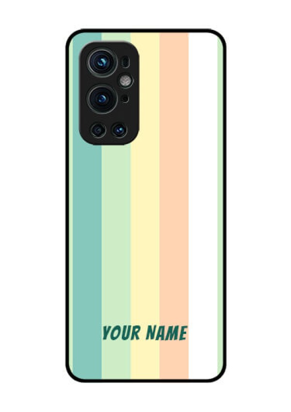 OnePlus 9 Pro 5G Photo Printing on Glass Case - Multi-colour Stripes Design