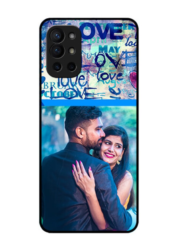 Oneplus 9R 5G Custom Glass Mobile Case - Colorful Love Design