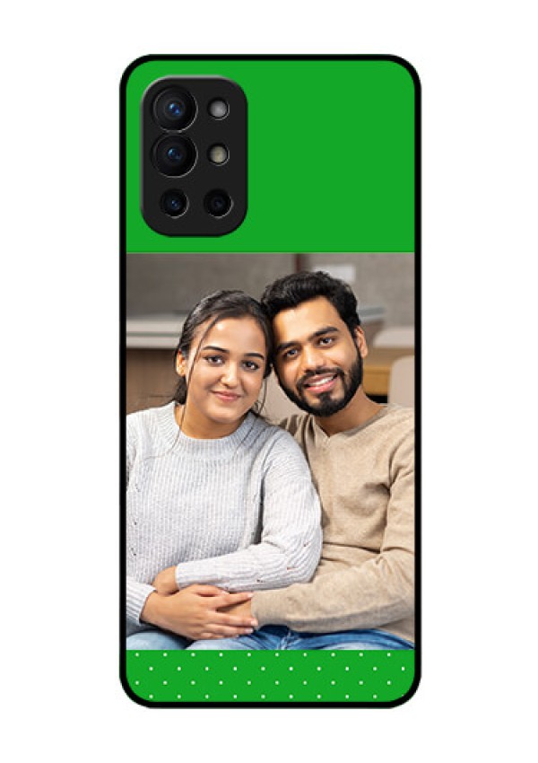 Oneplus 9R 5G Personalized Glass Phone Case - Green Pattern Design