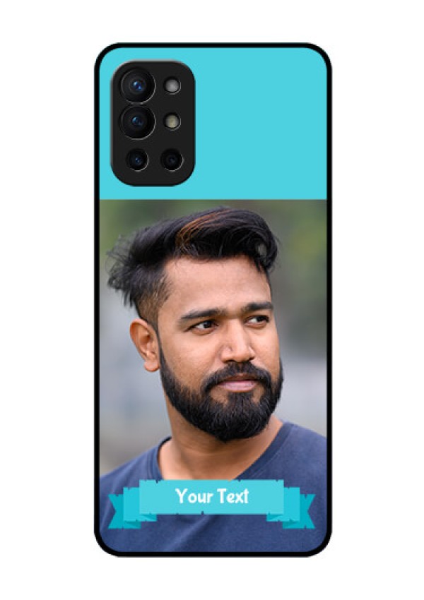 Oneplus 9R 5G Personalized Glass Phone Case - Simple Blue Color Design
