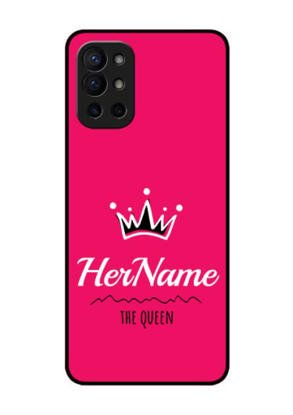 Oneplus 9R 5G Glass Phone Case Queen with Name