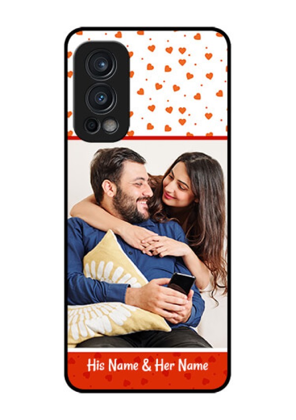 Oneplus Nord 2 5G Custom Glass Phone Case  - Orange Love Symbol Design