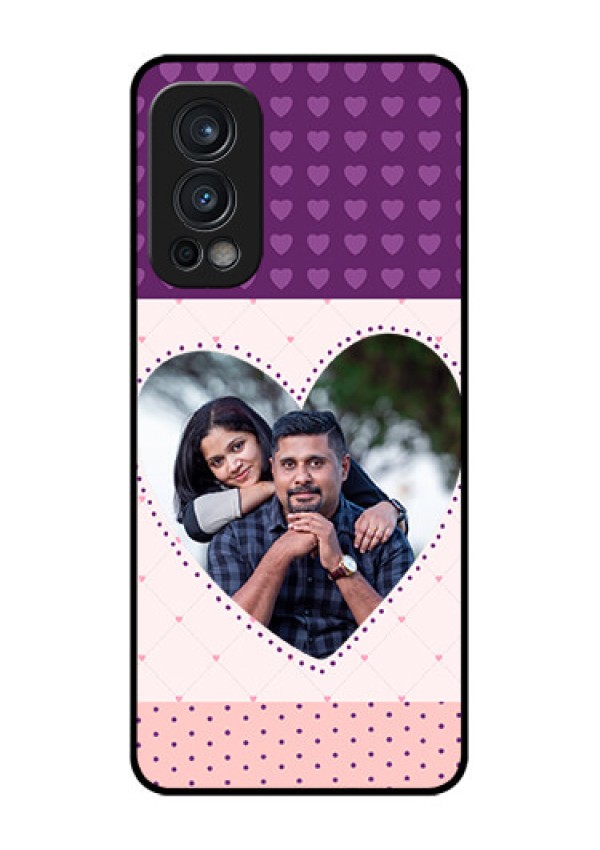 Oneplus Nord 2 5G Custom Glass Phone Case  - Violet Love Dots Design