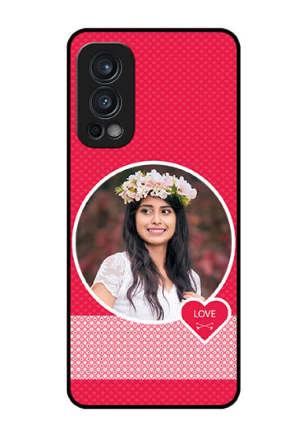 Oneplus Nord 2 5G Personalised Glass Phone Case  - Pink Pattern Design