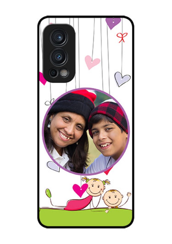 Oneplus Nord 2 5G Photo Printing on Glass Case  - Cute Kids Phone Case Design