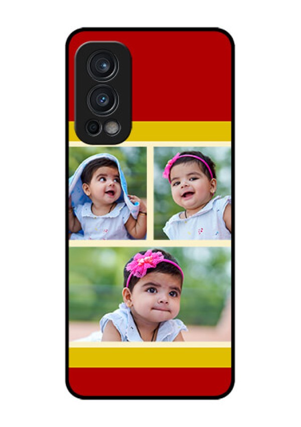 Oneplus Nord 2 5G Custom Glass Mobile Case  - Multiple Pic Upload Design