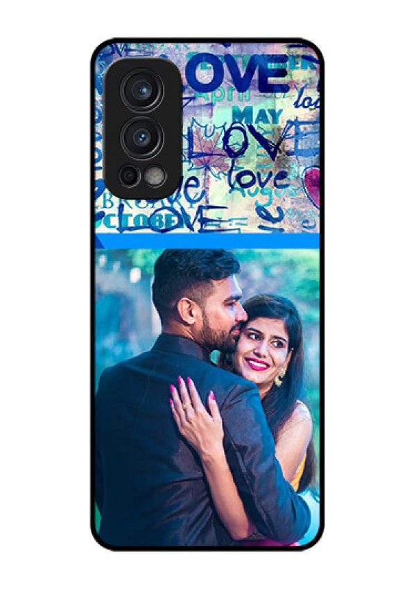 Oneplus Nord 2 5G Custom Glass Mobile Case  - Colorful Love Design