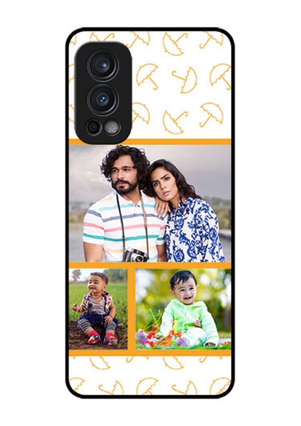 Oneplus Nord 2 5G Custom Glass Mobile Case  - Yellow Pattern Design