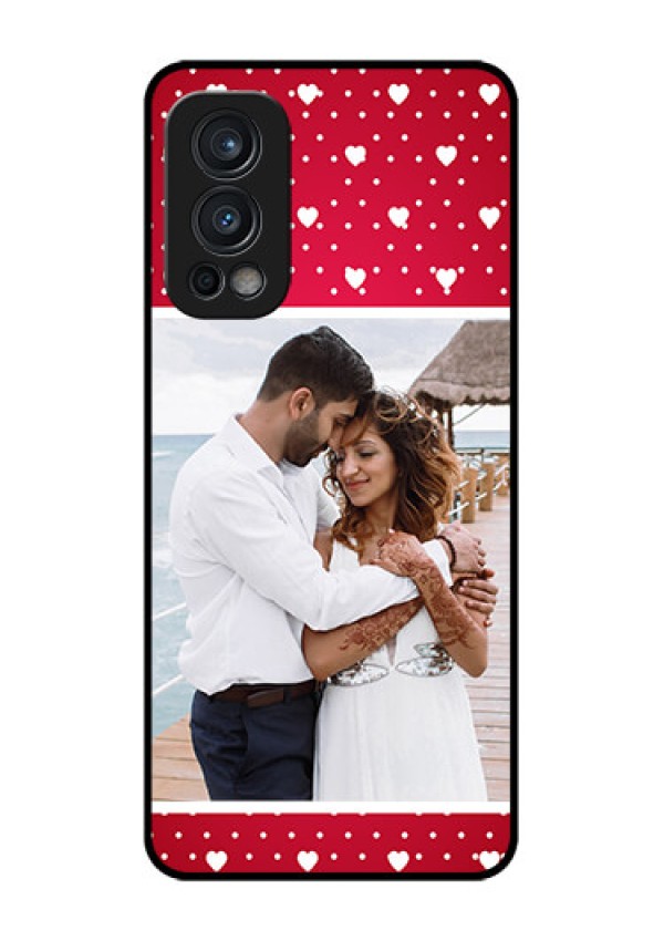 Oneplus Nord 2 5G Photo Printing on Glass Case  - Hearts Mobile Case Design