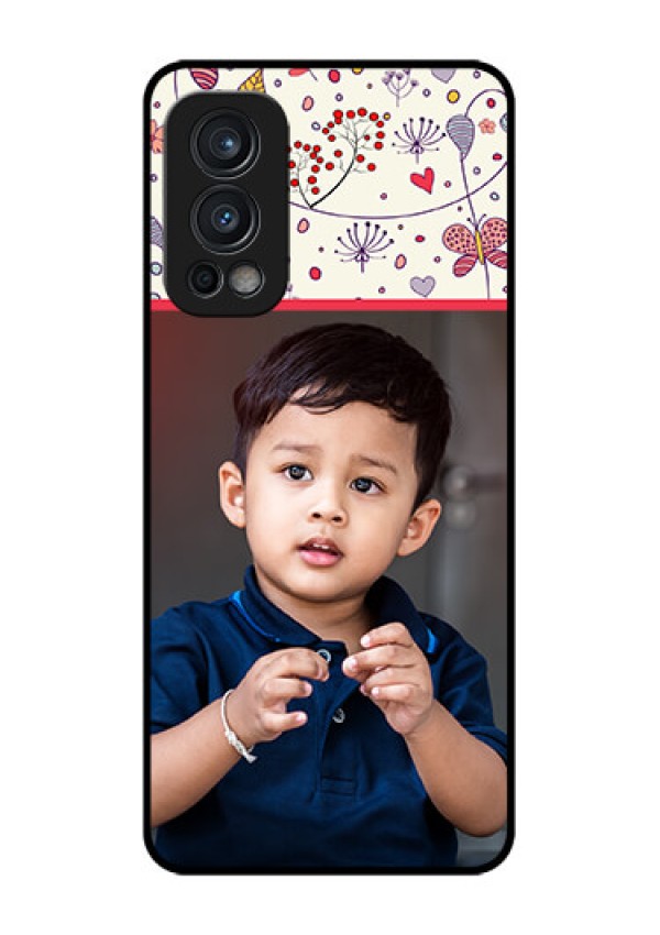Oneplus Nord 2 5G Custom Glass Mobile Case  - Premium Floral Design