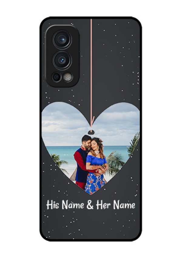 Oneplus Nord 2 5G Custom Glass Phone Case  - Hanging Heart Design