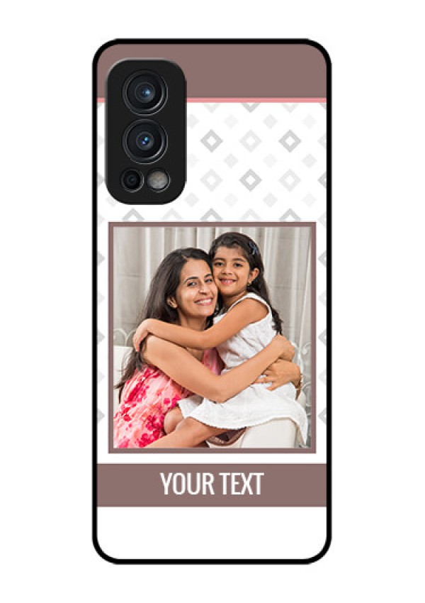 Oneplus Nord 2 5G Photo Printing on Glass Case  - Simple Diamond Design