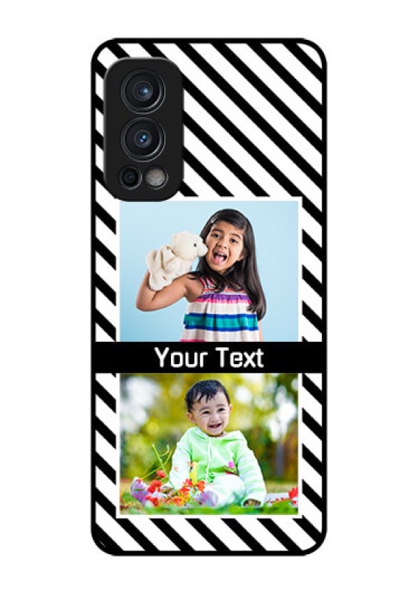 Oneplus Nord 2 5G Photo Printing on Glass Case  - Black And White Stripes Design