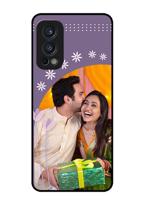 Oneplus Nord 2 5G Custom Glass Mobile Case  - Lavender flowers design 