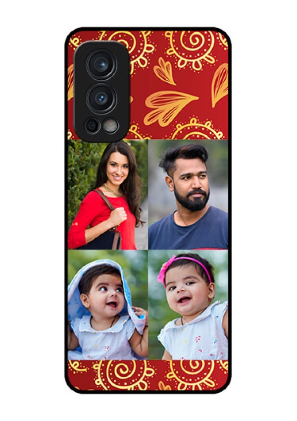 Oneplus Nord 2 5G Photo Printing on Glass Case  - 4 Image Traditional Design