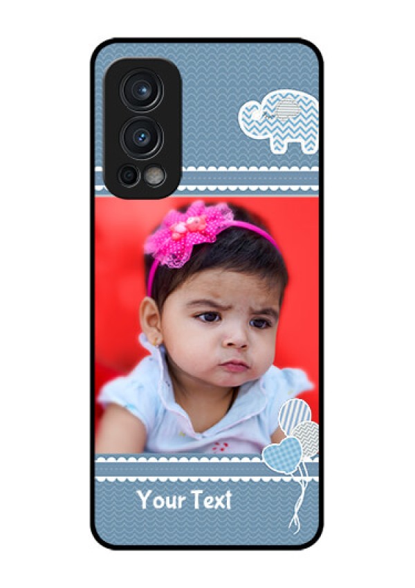 Oneplus Nord 2 5G Photo Printing on Glass Case  - with Kids Pattern Design