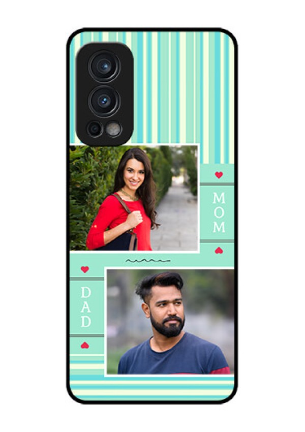 Oneplus Nord 2 5G Custom Glass Phone Case  - Mom & Dad Pic Design