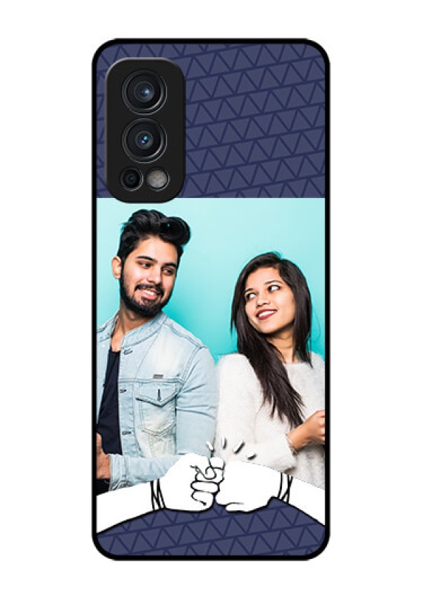 Oneplus Nord 2 5G Photo Printing on Glass Case  - with Best Friends Design  