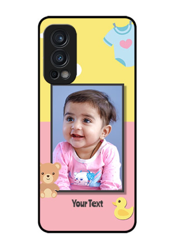 Oneplus Nord 2 5G Photo Printing on Glass Case  - Kids 2 Color Design