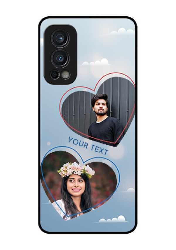 Oneplus Nord 2 5G Custom Glass Mobile Case  - Blue Color Couple Design 