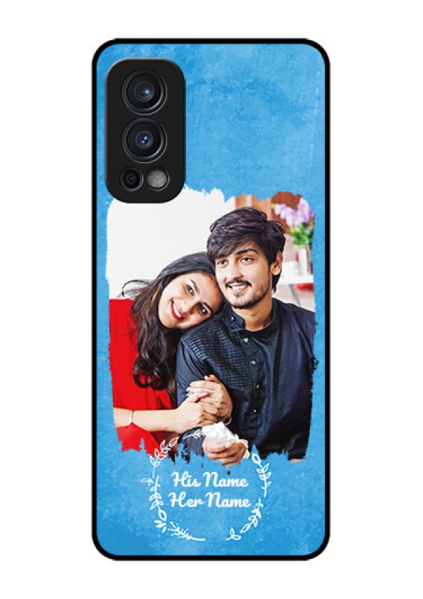OnePlus Nord 2 5G Custom Glass Phone Case - Blue Color Vintage Design