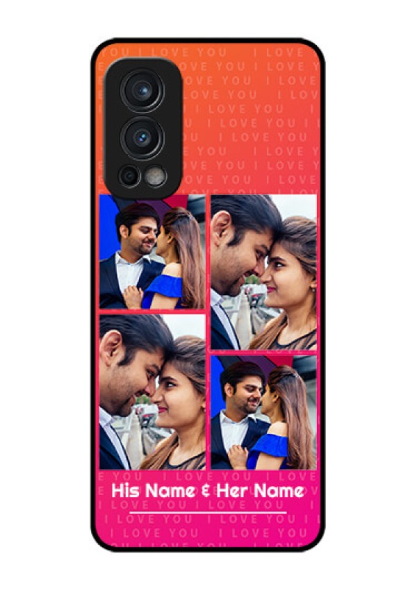 Oneplus Nord 2 5G Custom Glass Phone Case  - I Love You Pink Design