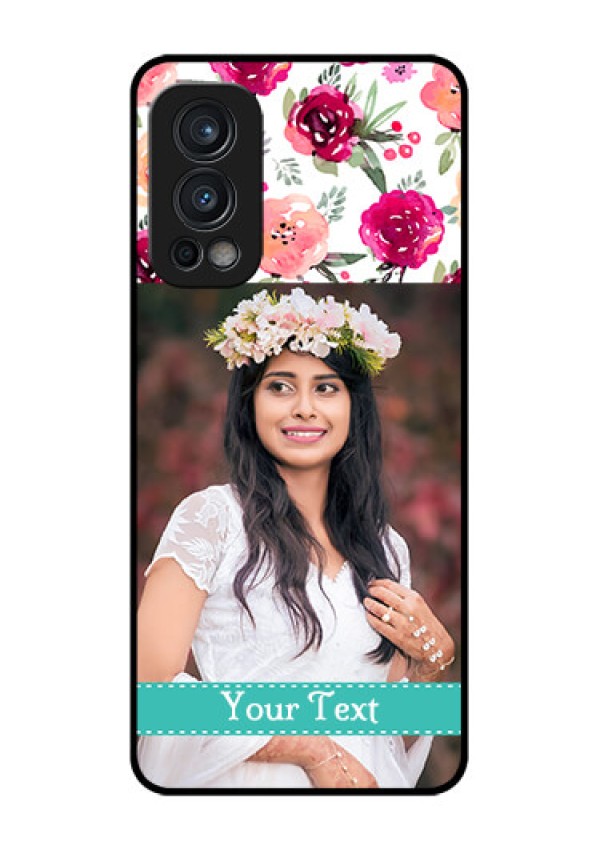 Oneplus Nord 2 5G Custom Glass Phone Case  - Watercolor Floral Design
